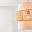 Boho pendant light Nyra - beige textile with braided cord