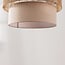 Boho pendant light Nyra - beige textile with braided cord