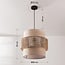Boho pendant light Nyra - beige textile with braided cord