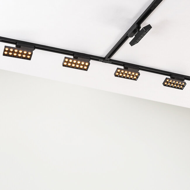 20W single-phase Varo track spotlights with integrated LEDs in 3000K or 4000K - Black