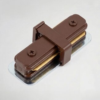 Straight connector for single-phase rail - brown