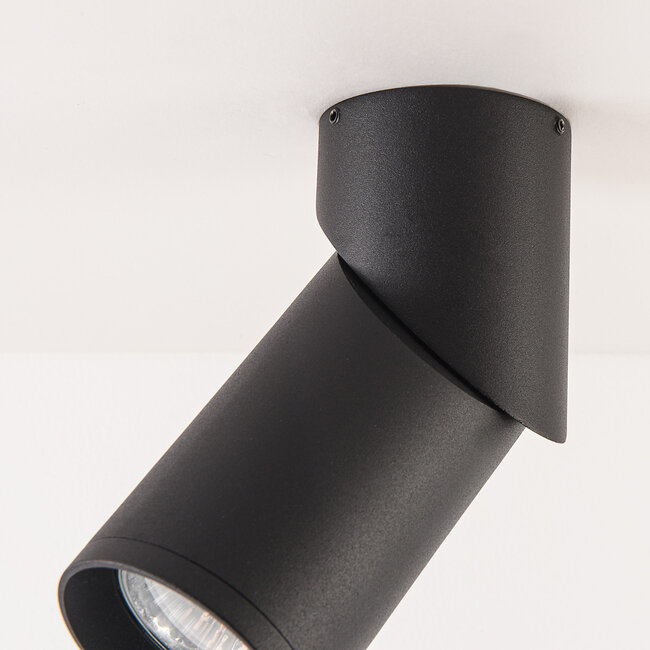 Minar surface-mounted spotlight – Black Ø6 cm