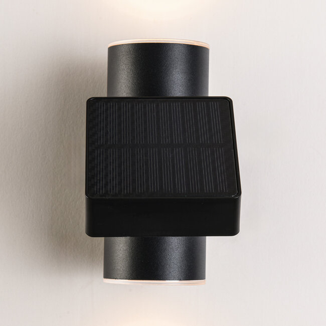 Atri Solar wall light – Black with up & downlight
