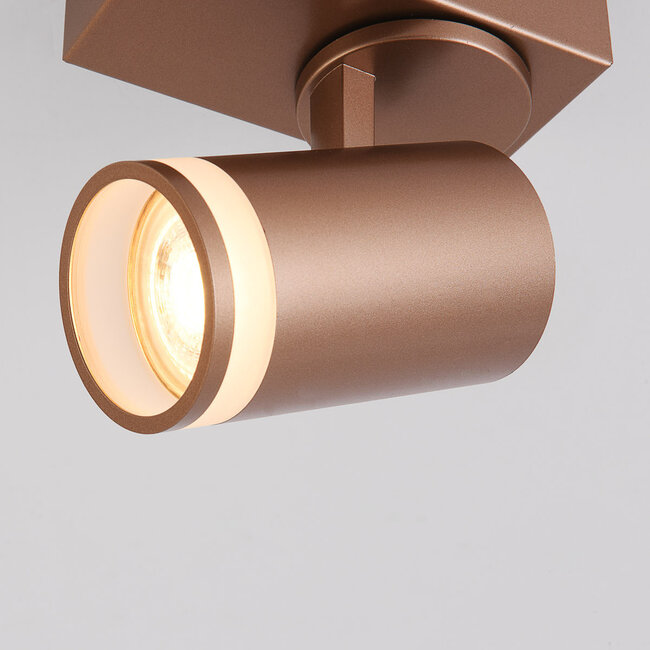 Modern ceiling spotlight Dotto in warm earth tones, 1 light - adjustable