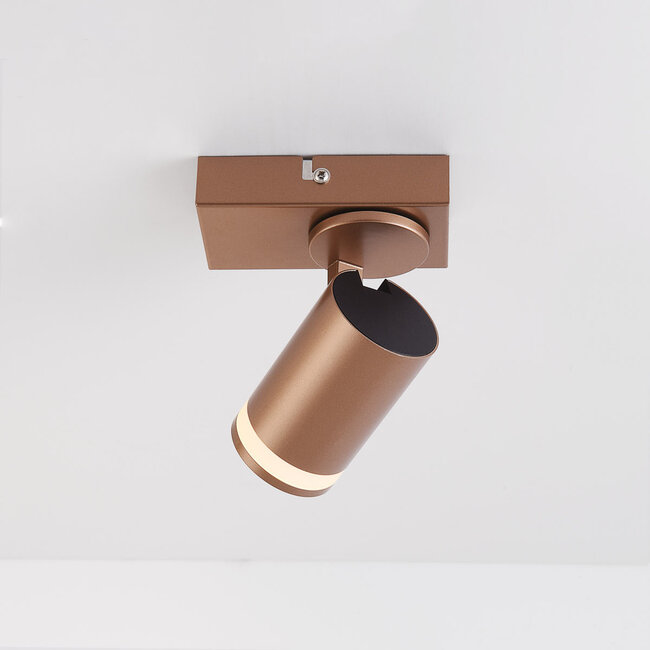 Ceiling spotlight Dotto - warm earthy tone, adjustable