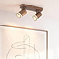 Modern Dotto ceiling spotlight in warm earth tone, 2-light - adjustable