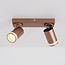 Modern Dotto ceiling spotlight in warm earth tone, 2-light - adjustable