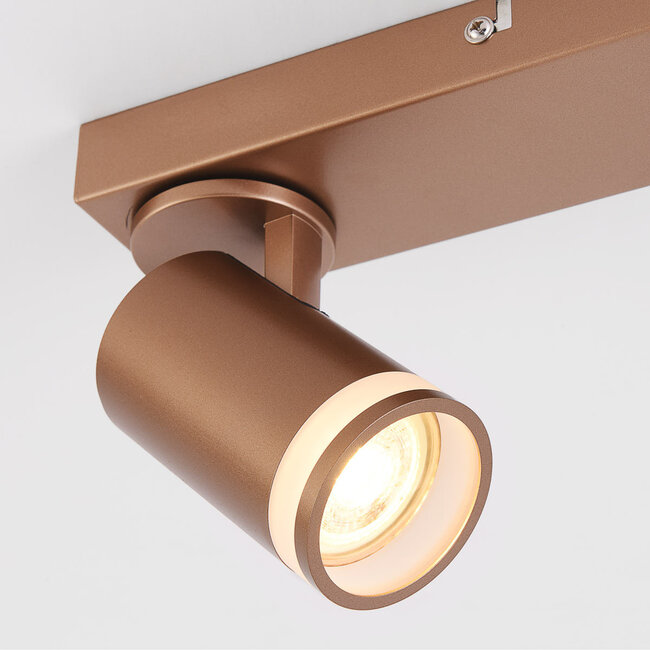 Modern ceiling spotlight Dotto in warm earth tones, 2-light - adjustable