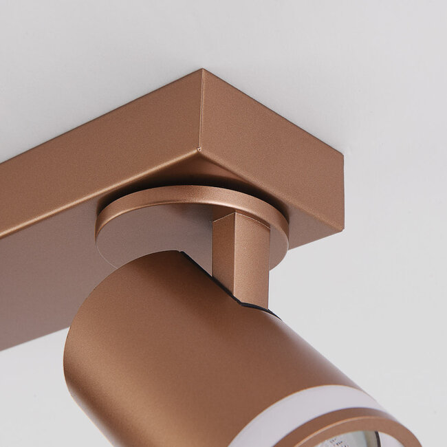 Modern ceiling spotlight Dotto in warm earth tones, 2-light - adjustable