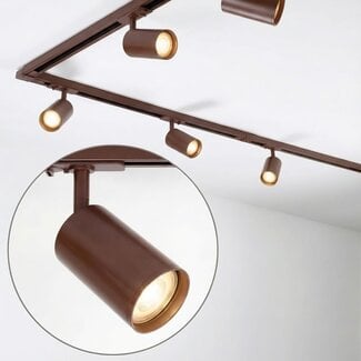 1-phase track system set of 3 metres with Jill spotlights, brown