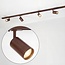 Modern 1.5 metre single-phase Track lighting system with Jill spotlights - brown