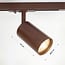 1-phase track system set of 1.5 metres with Jill spotlights, brown