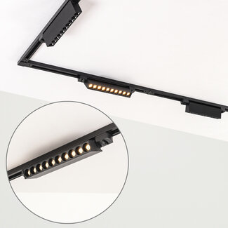 Modern 3-metre single-phase track lighting system with Nexu spotlights 3000K - Black