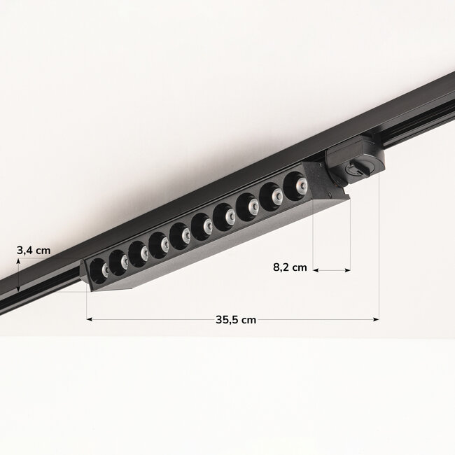 Modern 1.5 metre single-phase track lighting system with Nexu spotlights 3000K
