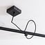 Power feed with ceiling plate for 1-phase track, black (round or square)