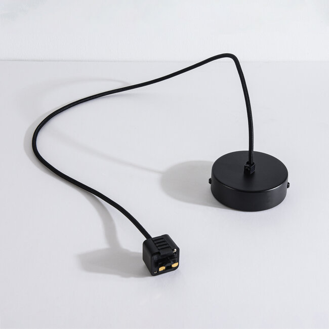 Power supply for single-phase track lighting system with ceiling cap – black (round or square)