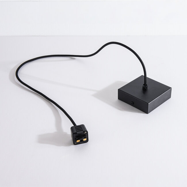 Power supply for single-phase track lighting system with ceiling cap – black (round or square)