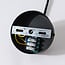 Power feed with ceiling plate for 1-phase track, black (round or square)