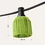 Green Festoon lighting cable shade in rattan look