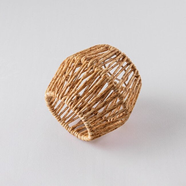 Festoon lighting cables in rattan look - mixed yellow-brown