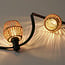 Festoon lighting cables in rattan look - mixed yellow-brown