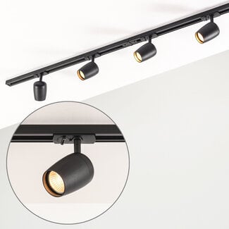 1-phase track system set of 1.5 metres with Kimi spotlights, black