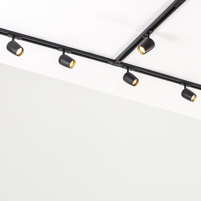 Modern 3-metre single-phase track lighting system with Kimi spotlights - ceiling lights