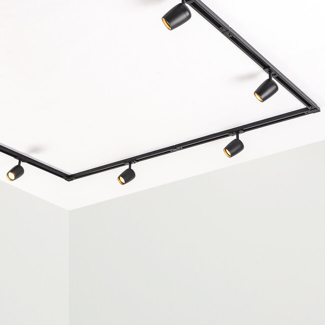 Modern 3-metre single-phase track lighting system with Kimi spotlights - ceiling lights