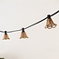 Festoon lighting cable shade in rattan look - wood colour