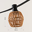 Festoon lighting cable shade in light rattan look