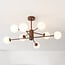 8-light ceiling light Idaho - brown with opal white glass