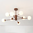 Design ceiling light Idaho - brown with opal white glass, 8-light