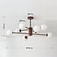8-light ceiling light Idaho - brown with opal white glass