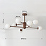 Idaho ceiling lamp designer lighting - brown with opal white glass, 8-light