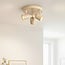 3-light ceiling lamp Caro in beige with adjustable spotlights