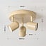 3-light ceiling lamp Caro in beige with adjustable spotlights