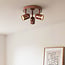 3-light ceiling lamp Caro in brown with adjustable spotlights