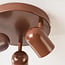 3-light ceiling lamp Caro in brown with adjustable spotlights