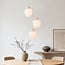 3-light pendant light Stockton - beige with opal white glass