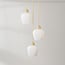 3-light pendant light Stockton - beige with opal white glass