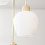 3-light pendant light Stockton - beige with opal white glass