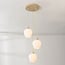 3-light pendant light Stockton - beige with opal white glass