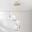3-light pendant light Stockton - beige with opal white glass