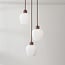 3-light pendant light Stockton - brown with opal white glass