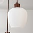 3-light pendant light Stockton - brown with opal white glass