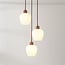 3-light pendant light Stockton - brown with opal white glass