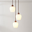 Modern pendant lamp Stockton - brown with opal white glass, 3-light