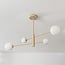 4-light ceiling light Stiri - beige with opal white glass