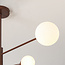 4-light ceiling lamp Stiri - brown with opal white glass