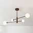 4-light ceiling lamp Stiri - brown with opal white glass